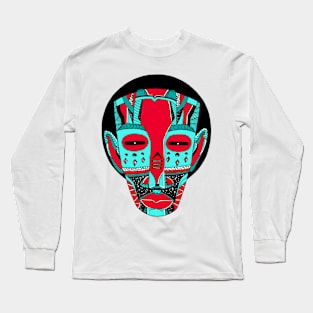 Turqred African Mask No 3 Long Sleeve T-Shirt